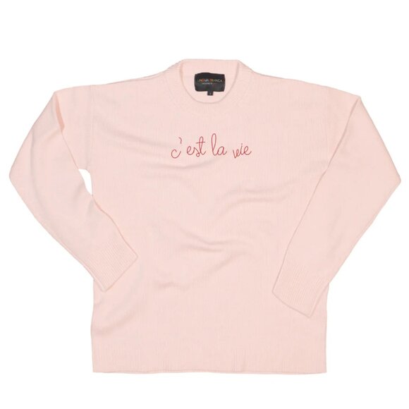 Lingua Franca Maxine Sweater C'est La Vie Pink